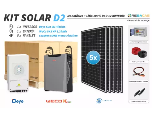 Kit Solar litio Weco Deye 12 kWh | Mejor precio del mercado