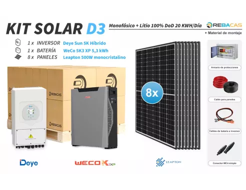 Kit solar con batería de litio 20 kWh | Mejor precio del mercado