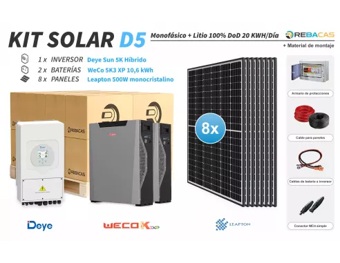 Kit solar litio 20 kWh bateria Weco | Componentes alta calidad