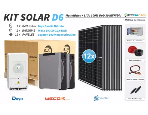 Kit solar litio 30kwh bateria Weco| Dos baterias e inversor 8kw