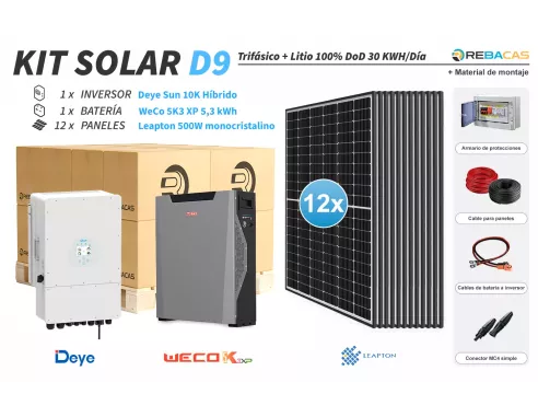 Kit solar trifásico con bateria de litio 30kwh| Kit nº1 en litio