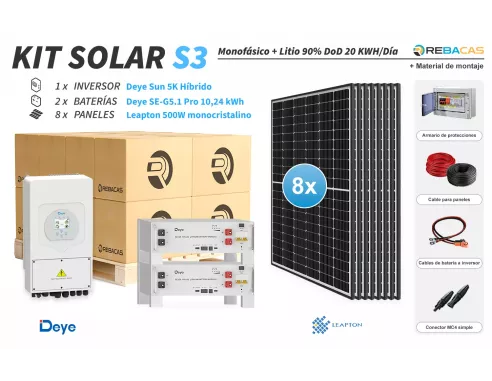 Kit solar litio con batería Deye 20kwh| Bateria Deye