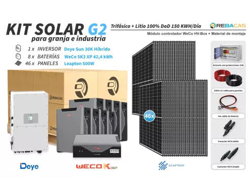 Kit Solar industrial litio | Kit 150 kWh Granjas e industria