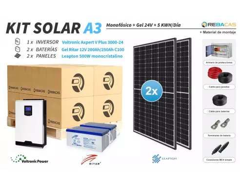 Kit Solar Aislada gel 4000W | Material de montaje incluido