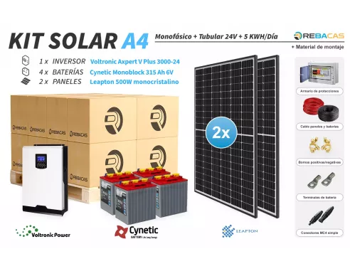 Kit Solar aislada con inversor 3000w | Kit fotovoltaico para Nevera