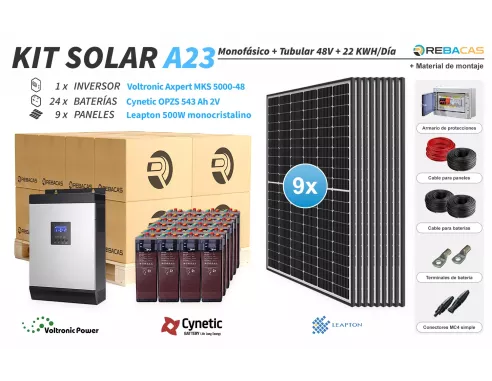 Mejor Kit Solar Vivienda Aislada OPZS 18kw |Lavadora Lavavajillas Nevera