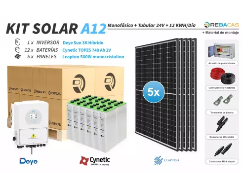 Kit solar con baterías 10000W | Kit con material de montaje incluido